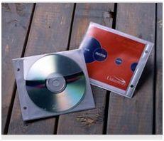 Unikeep plastic CD hoesje 1disc ringbinder met vilt wit  /1000st